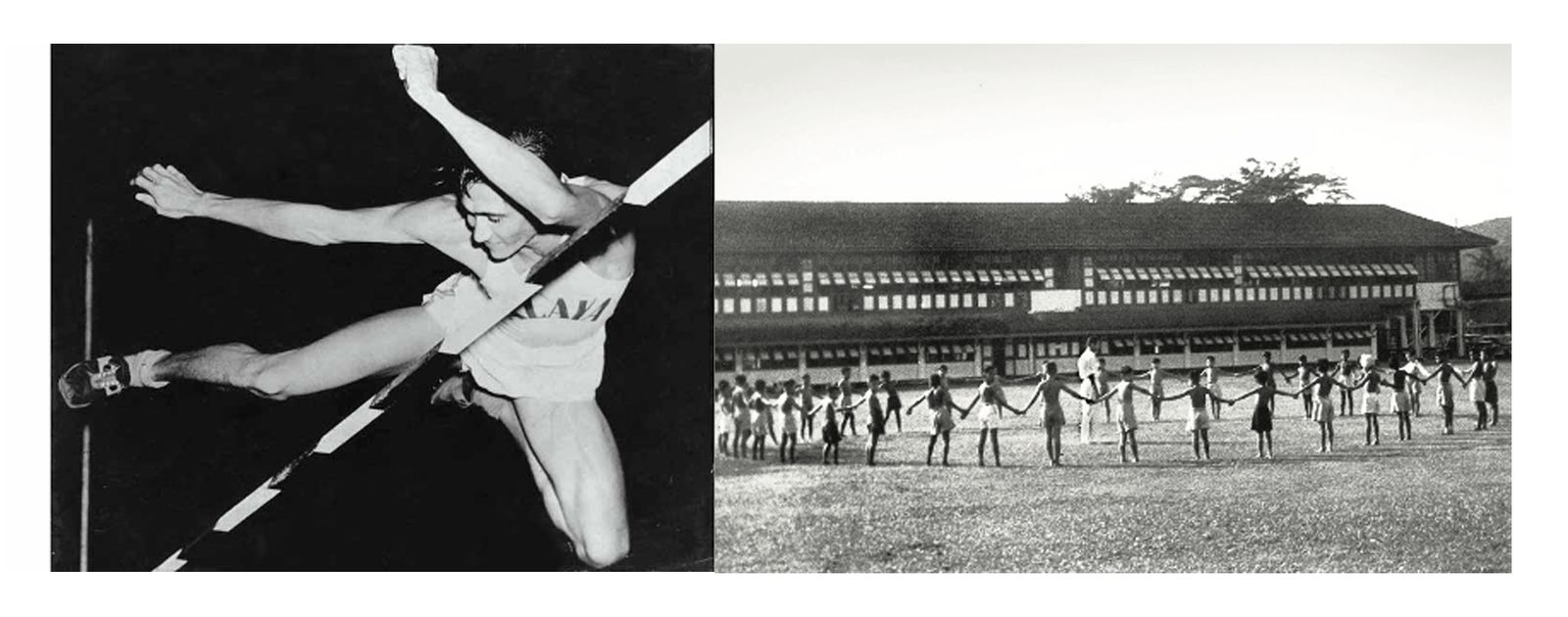 Pupils from Bukit Panjang Government School attending a Physical Education (PE) lesson (1950). Courtesy of National Archives of Singapore.