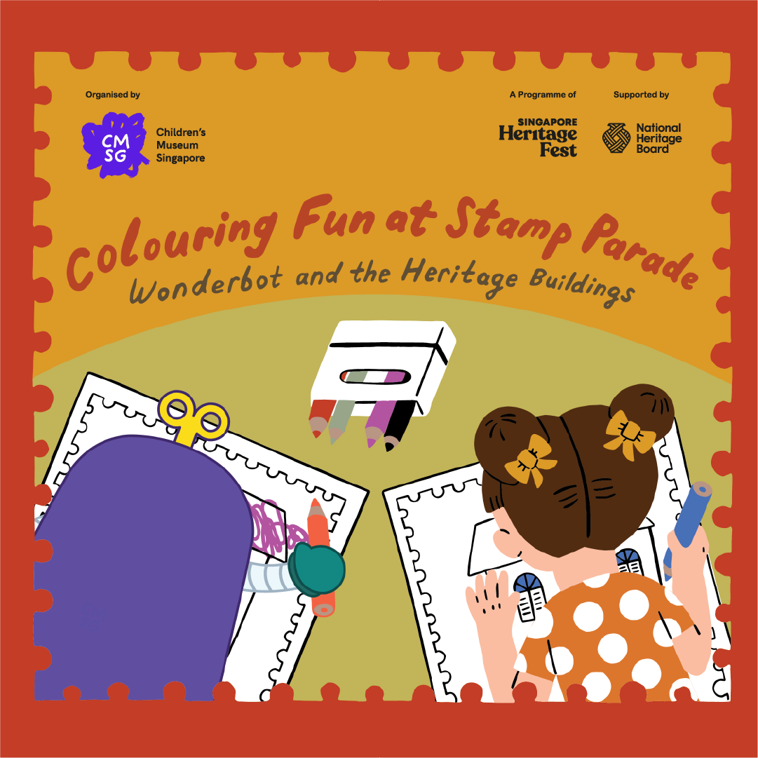 Colouring Fun at Stamp Parade: WonderBot and the Heritage Buildings